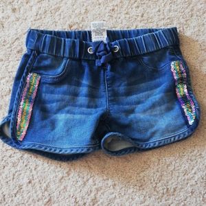 Knit Denim Shorts